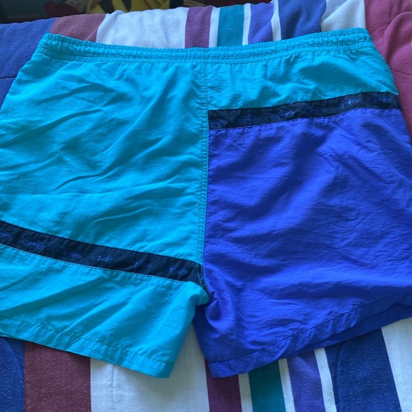 Vintage 90s Men’s Purple & Blue Sideout Swimtrunks - Picture 4 of 7